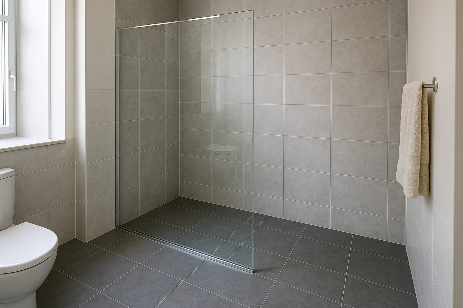 ChatGPT Image 8 jul 2025, 09_53_30 glazen douchewand op een tegelvloer