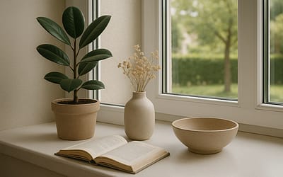 Wat voor decoratie zet je op de vensterbank bij een groot raam?